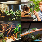 Neptonion Mini Reptile Glass Terrarium, Durable Heat-Resistant Aluminum Alloy Frame, Double Swinging Doors, Waterproof Base, 12.2 x 12.2 x 12.2 in
