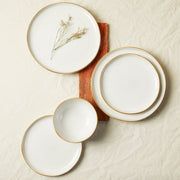 Pokini 12-Piece Stoneware Dinnerware Set with Reactive Glaze Finish, White, Service for 4