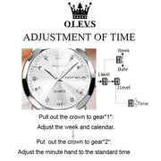 OLEVS Luxury Womens Wristwatch, Diamond Accents, Two-Tone Gold Plated Stainless Steel, Quartz Movement, Date Display, Luminous Hands, Waterproof 100 ft, 9931