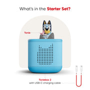 Tonies Toniebox 2 Starter Set Screen-Free Audio Player for Kids 3-9 with Bluey Sky Blue
