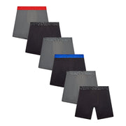 AND1 Flex Mens Boxer Briefs, Regular Leg, Moisture Control, Breathable Mesh Pouch, 6 Inch Inseam, 6 Pack