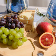 Thyme & Table Wooden Picnic Serving Board with Foldable Legs, Bamboo, Brown, 13.8 in Diameter