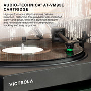 Victrola Wave Bluetooth Turntable with Auracast Broadcast, Audio-Technica AT-VM95E Cartridge, Green, VPT-1520-GRN