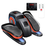 ALSO GO Under Desk Elliptical Ellipse Leg Exerciser with Remote Control, LCD Display, Manual and Automatic Modes, Black-Orange, SG0026-BO