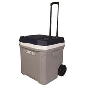 Igloo MaxCold Latitude 62Qt Rolling Cooler, Insulated Hard Shell Ice Chest, Carbonite, All-Terrain Wheels, Locking Telescoping Handle