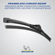 Michelin Forecast Predictive Automotive Windshield Wiper Blade, 20 in, Silicone Ceramic Beam with Yellow Edge Color Change Indicator
