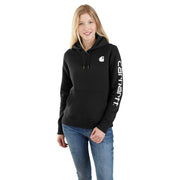 Carhartt Relaxed Fit Midweight Logo Sleeve Graphic Sweatshirt for Ladies - Black - XL