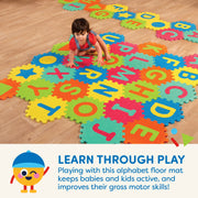 Battat Honeycomb ABCs Foam Play Mat with 30 Interlocking Hexagon Tiles, Alphabet and Shapes, Thick Cushioned Non-Slip Surface for Baby and Toddler Play