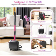 Schenley 21-in-1 Household Steam Cleaner, High-Pressure 1500W Steamer with 45.5 fl oz Water Tank, Fast 8-Minute Heat-Up, Portable Multi-Purpose Cleaner, Magenta & Noble Gray, SLFCSC084