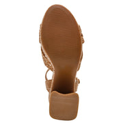 DV Dolce Vita Whishora Platform Block Heel Sandal, Woven Raffia, Adjustable Ankle Strap, Open Toe, 4.5 in Heel