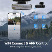 CocoBear 4K Dual Dash Cam, Front 2160P and Rear 1080P, 170 Wide Angle, Night Vision with WDR, Loop Recording, G-Sensor, Parking Monitor, WiFi App Control, Supports 128GB microSD, Wolfang-WD03