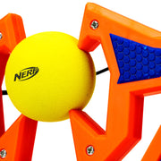 Franklin Sports Nerf Slingshot Challenge Toy Slingshot Target Game with Foam Balls and Target Pins, Blue White Orange, 82109