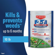 BioAdvanced 3-In-1 Weed and Feed Lawn Fertilizer for Southern Lawns, Granules, 10 lb, Covers 4,000 Sq Ft, 820105L
