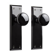 Signature Hardware 480923 953546-PA Hubbard Solid Brass Passage Door Knob Set, Black Nickel