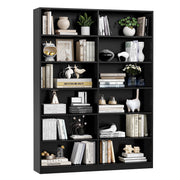 Homfa Double Wide 6-Tier Bookcase, Black