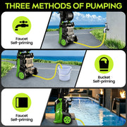Lnow Electric Pressure Washer, 3800 PSI, 2.6 GPM, 5 Nozzles, 26ft Hose, Portable High Pressure Cleaning Machine, Green, QXJ01