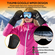 Lobmouse Heated Gloves for Men Women,158 Degree F Heating Electric Rechargeable Winter Mittens, Size:M, Black