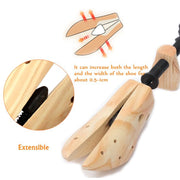 Athome Rain Elmolife Shoe Stretcher Adjustable Width and Length Brown Wood Size 39-40 Pair