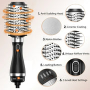 SKIMI air Dryer Brush Blow Dryer Brush with Tool Set for Straightening, Drying, Curling, Styling