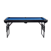 MD Sports BL066Y21001 66 Inch Pool Table with Steel Folding Legs