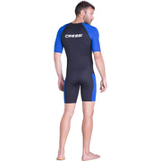 Cressi Tiburon 2 mm Short Sleeve Shorty Wetsuit for Men, Black/Blue, XL, XDG014525