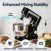 LINKChef Kitchen Stand Mixer, 7.5Qt Stainless Steel Bowl, 800W Motor, 6-Speed Tilt-Head, Black, SM30210