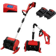 KingFurt 12in Cordless Snow Shovel Powerful Electric Snow Thrower with 21V Lithium Battery and Charger for Efficient Snow Blower-Red