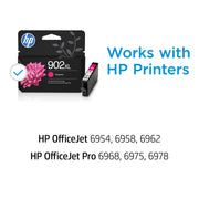 HP 902XL High Yield Magenta Ink Cartridge, Original Ink, 750 Page Yield