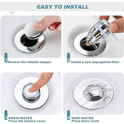 Tattom 2pcs Premium Basin Pop Up Sink Drain Strainer