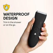 Meridian The Trimmer Original Body Hair Groomer with Waterproof Design, Ceramic Blade, Adjustable Guide Combs, Rechargeable USB, Onyx Black