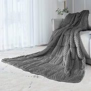 Alansma Weighted Blanket, Luxury Velvet, Reversible All-Season, 5 lb, Gray, Twin Size 36x48
