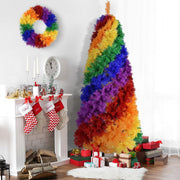 Bringstar XHJ75T-1825T 7.5FT Rainbow Artificial Tree with 1825 Premium PVC Branch Tips, Hinged