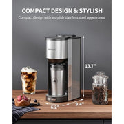 AIRMSEN 900W Single Serve Coffee Maker with Grinder - Stainless Steel