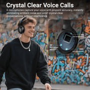 VEAT00L Wireless Over-Ear Headphones, Hybrid Active Noise Cancelling 50dB, 120H Playback, 6-MIC ENC Clear Calls, Hi-Res 360 Spatial Audio, Foldable Comfort, BT1632