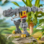 Hasbro Transformers Cyberworld Grimlock Chomp & Battle 9-Inch Action Figure with 4-Step Transformation, Chomping Dino Head, Spinning Blaster Arm, Mech Suit Chest Panel