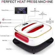 HTVRONT SG-RYJ-0038-US Easy Heat Press Machine-Raspberry, Red, 10x10