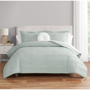 Mainstays Mint Clipped Stripe 10-Piece Full Bed in a Bag Comforter Set with Reversible Comforter and Accent Pillow