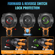SPBTAR Cordless Impact Wrench Kit, 2000Nm High Torque Brushless Motor, 21V 4.0Ah Battery, Charger, 3 Sockets, LED Work Light, Storage Case