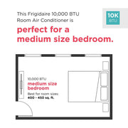 Frigidaire FHTC103WB2 Through-the-Wall Room Air Conditioner, 10,000 BTU, White, 208/230V, Remote Control