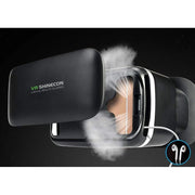 VR Shinecon Virtual Reality Headset, Compatible with iPhone and Android, Adjustable Lenses, Black
