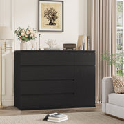 Homfa FPB-374 5 Drawer Dresser with Door, Black