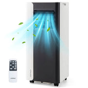 Costway 10000 BTU Portable Air Conditioner 3-in-1 Cooling Fan Dehumidifier with Sleep Mode LED Display Remote Control White HCST12447
