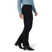 Lee Womens Wrinkle Free Relaxed Fit Straight Leg Pants, Mid Rise, Black, Size 18 Short, 46375
