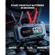 BUTURE UTRAI 6000A Car Jump Starter with Large Screen