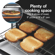 Hamilton Beach Sure-Crisp Air Fryer Toaster Oven, 4-Slice Capacity, Fits 9-Inch Pizza, 1120W, Black, 31404
