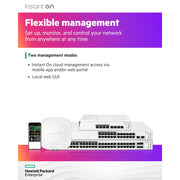 HPE Instant On 1830 8-Port Gigabit Smart Managed Network Switch, Fanless, Black, RJ45, PoE Support, JL810A#ABA