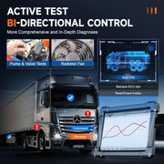 Ancel X7 HD Heavy Duty Truck Diagnostic Tool, 10-Inch Android Tablet, 40+ Reset Functions, DPF Regeneration, ECU Coding, Wireless Bluetooth and Wi-Fi, Compatible with Cummins and Detroit Trucks