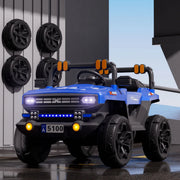 Bruce & Shark BS-12V-RideOnTruck-Blue 12V Ride-On Truck Electric Car for Kids, Blue