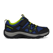 Merrell Kids Trail Chaser 2 Hiking Shoes, Black Blue Lime, Synthetic Mesh Upper, EVA Footbed, Non-Marking Rubber Outsole, Hook & Loop Closure, Big Kid MK267869