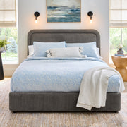 Better Homes & Gardens BH151348971QBGR Juliet Queen Platform Bed Gray Upholstered with Tufted Edges